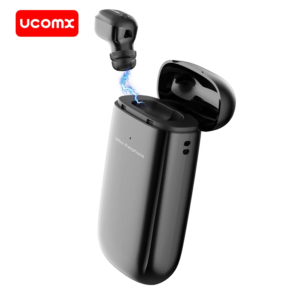 UCOMX Mini Bluetooth Earphone Wireless Earbud In-Ear Monitor Single Wireless Earphone with Mic Handsfree Earpiece for Smartphone