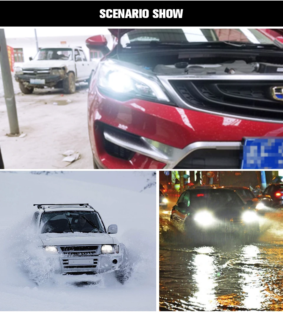 LED H7 LED H4 LED H11 9005 9006 H1 H3 HB3 HB4 Car Headlight Mini bulb COB Chip 8000LM 72W 6500k 4300K IP67 Hi-Lo Beam 12V 24V  (9)