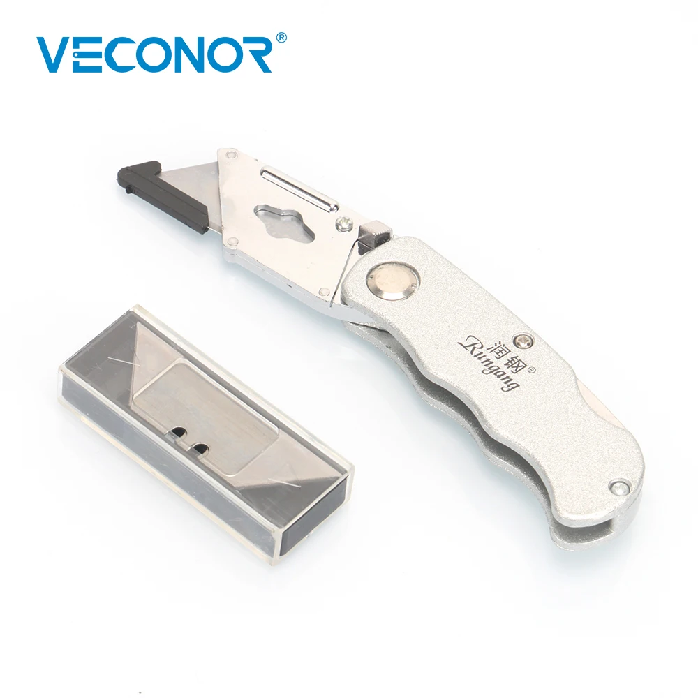 

Professional Folding Utility Knife Stainless Steel Woodworking Outdoor Camping Knife with Five Spare Blades Hand Cutting Tools