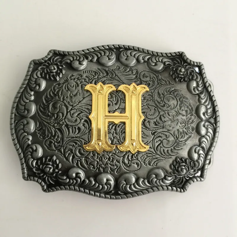 Retail New High Quality Men's Golden Initial Letter H Belt Buckle With