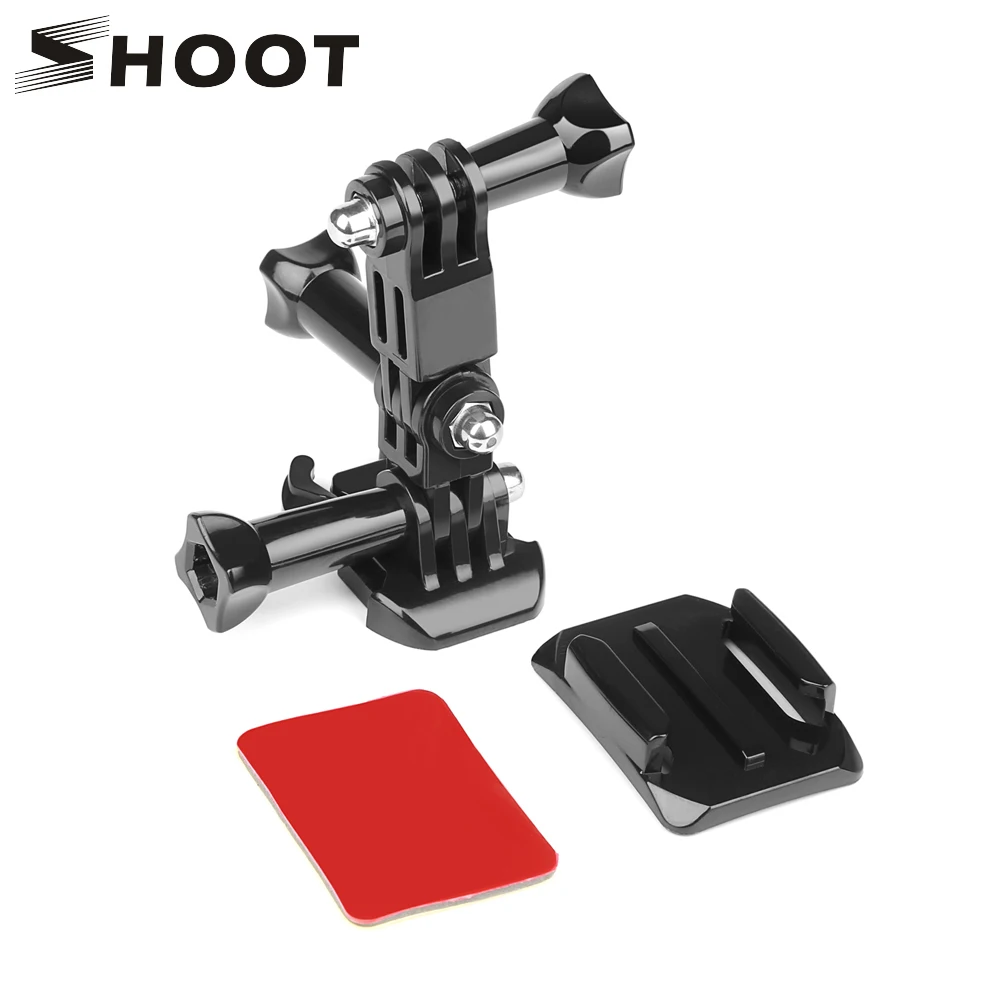 

SHOOT Curved Base and Tripod Screw Helmet Mount For Gopro Hero 7 5 6 4 Session Xiaomi Yi 4K SJCAM SJ4000 Camera Go Pro Accessory