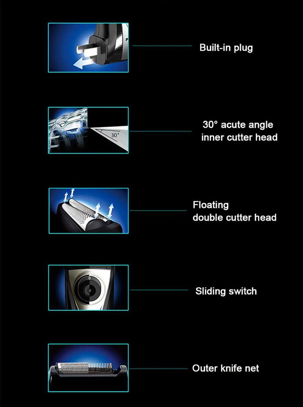 Panasonic бритва ES-RP30 портативная электробритва с плавающей двусторонний резец головка встроенный штекер Перезаряжаемый для мужчин уход за лицом