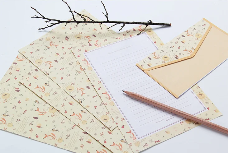 Малый Письмо бумаги literki комплект конверты Творческий Ретро мультфильм маленький цветок конверт комплект конверты для писем школьные
