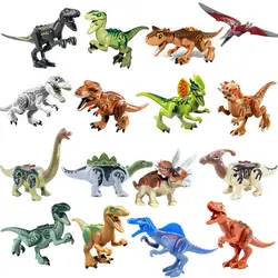 16 шт. Динозавры юрского периода Tyrannosaurus Rex Pterosauria Triceratops строительные блоки действие для Детские модельные игрушки подарок