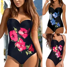 Горячая Женская открытая Сексуальная Печать купальники пляжная одежда сиамский летний купальник бикини набор пляжная одежда женские купальники женские, бикини