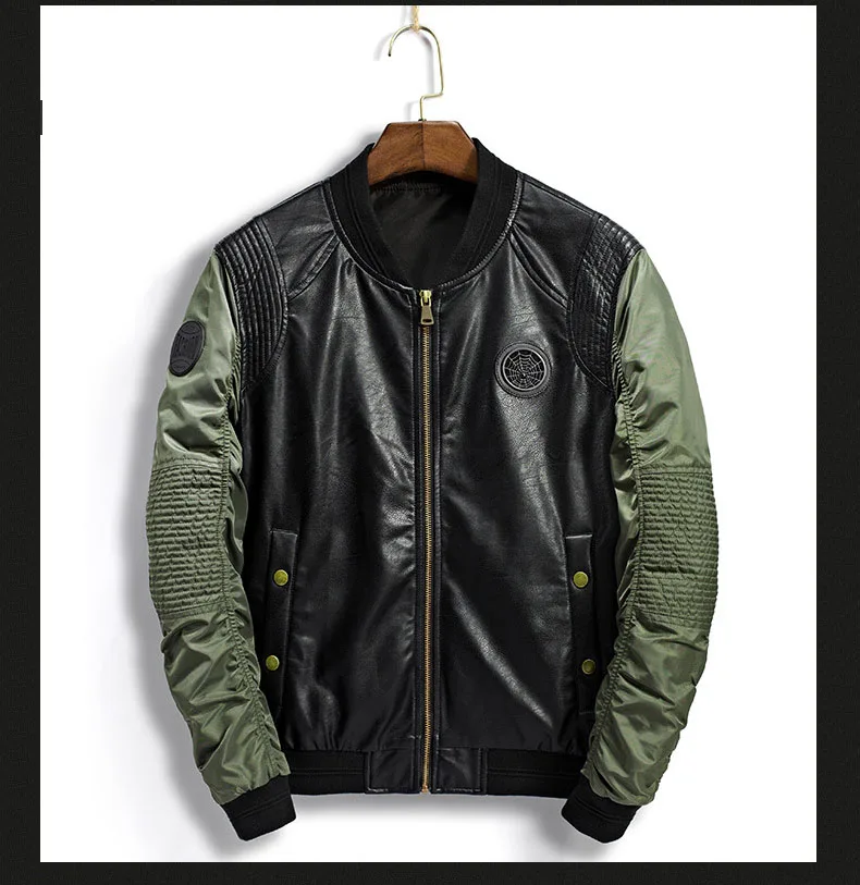 Новые мотоциклетные мужские кожаные куртки, пальто, Мужская Байкерская верхняя одежда, куртка-бомбер, летные куртки, мужские LBZ73