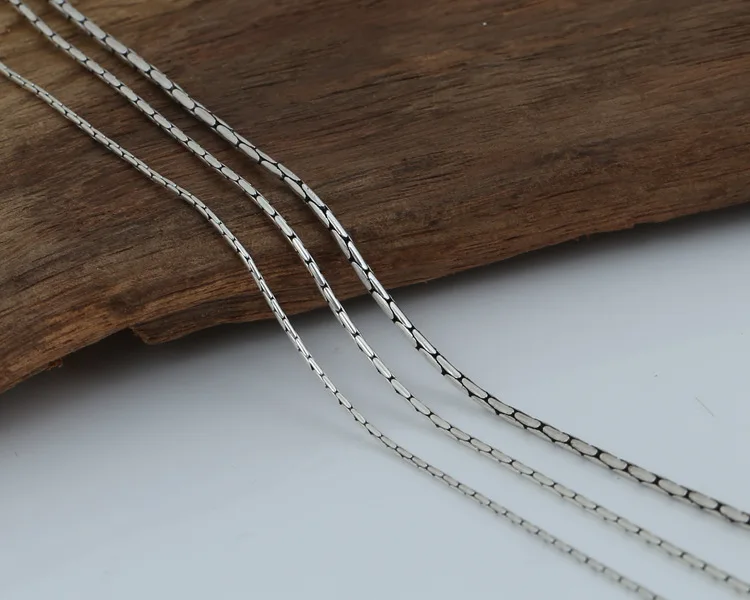 FNJ ожерелье с цепочкой в виде змеи s 925 серебро 1-2 мм 45 см до 60 см модное Оригинальное S925 тайское серебро женское и мужское ожерелье для изготовления ювелирных изделий