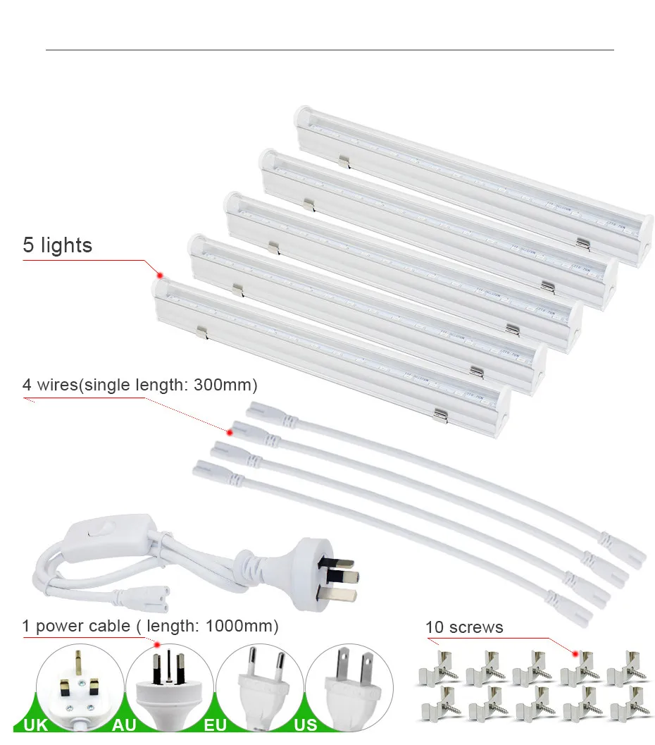 T5 трубка светать 6 Вт AC85-265V 5730SMD led фитоламп полный спектр led 11Red+ 4 синий светодиод светать полный спектр t5 трубка led