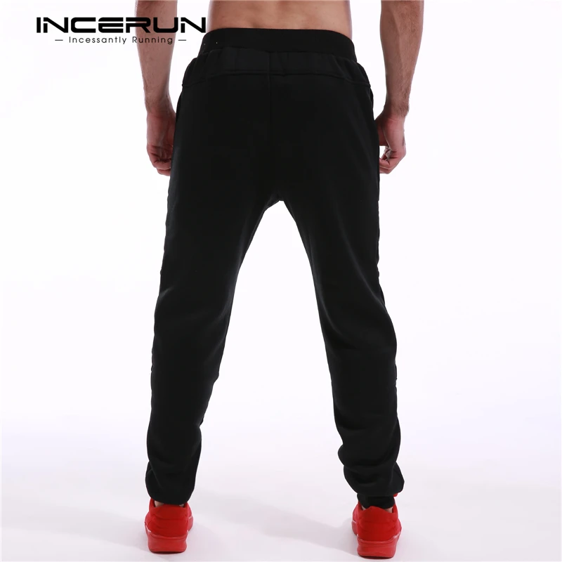 INCERUN S-3XL, мужские плотные спортивные штаны, зимние теплые штаны для бега, флисовые мешковатые Длинные спортивные штаны, повседневные уличные брюки, мужские длинные штаны