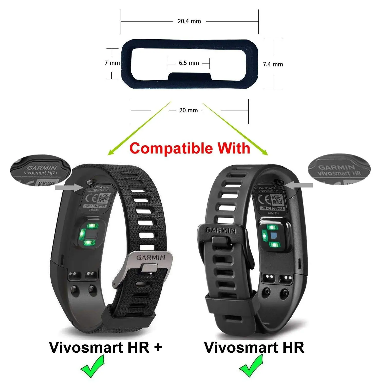 Сменное Крепежное кольцо для Garmin Vivosmart HR/HR + полосы (упаковка из 10) силиконовый