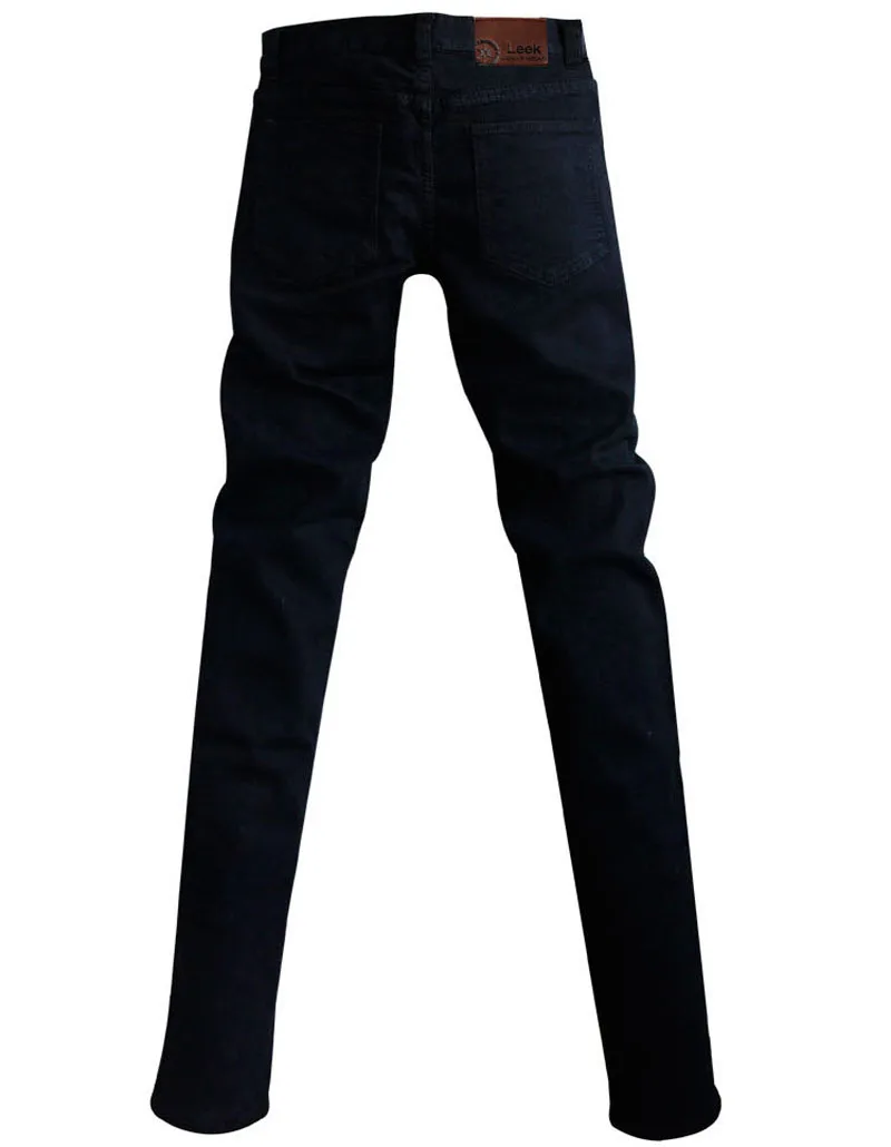 Idopy Hot Selling Men`s Korean Designer Black Slim Fit Jeans Punk Cool Super Skinny Pants With Chain For Male 6
