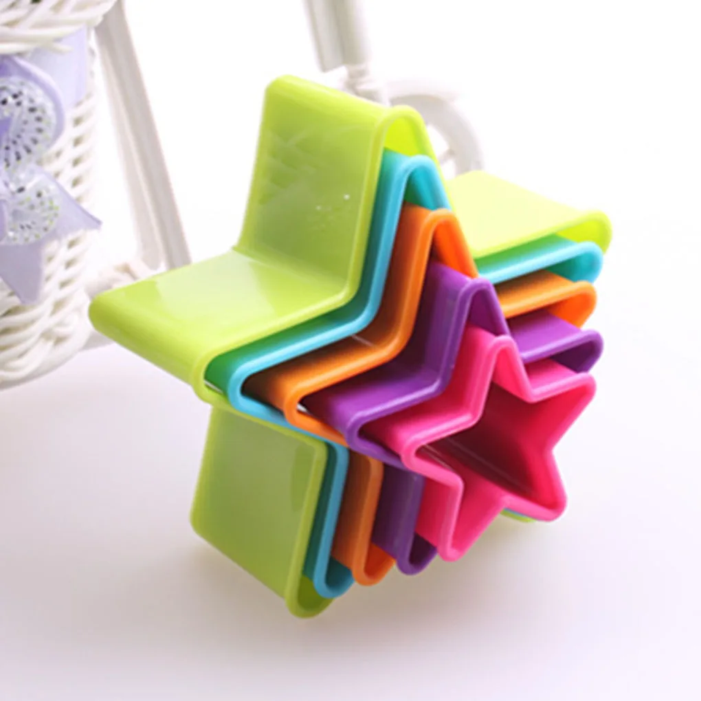 

New Portable Colorful Child Baby Multi-shape Plastic Mold Cookie Biscuit Cutter Mould Pastry Maker Tools Random Color