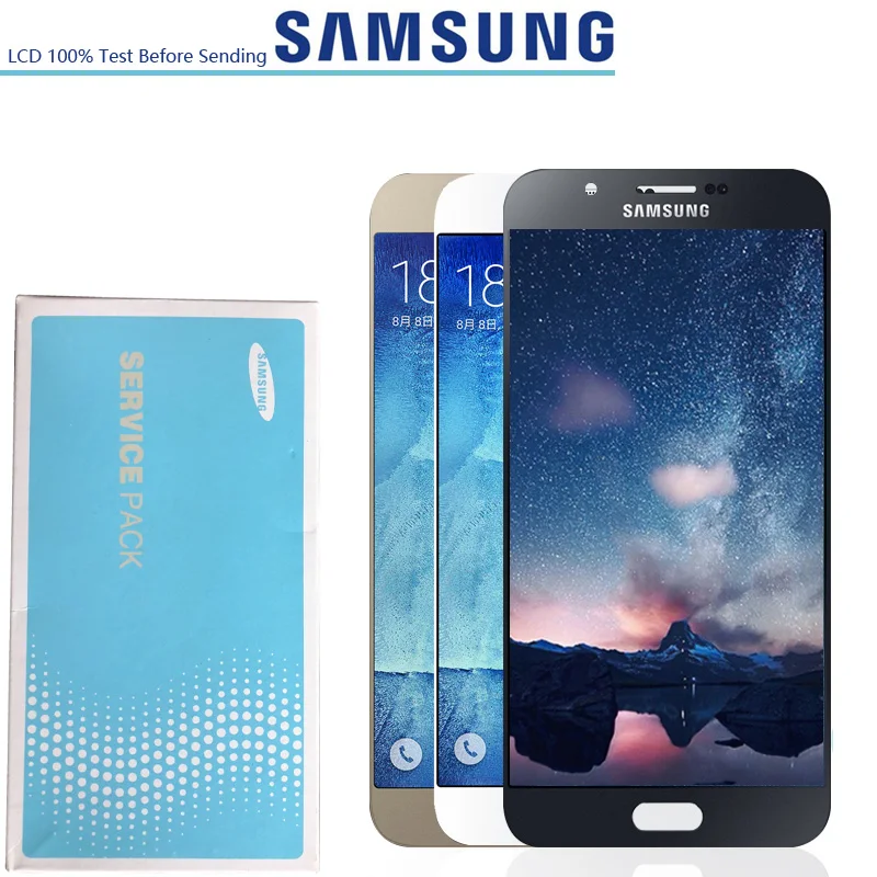 

5.7'' 100% super amoled lcd panel For Samsung Galaxy A8 A8000 A800 A800F LCD Display Touch Screen Digitizer Full Assembly