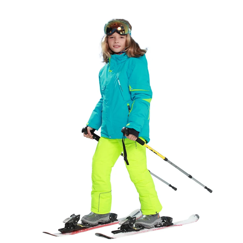Mioigee 2018 Boys Girls Snow Kids Ski Jacket + pants 2pcs Sport Suit for Boys Children Outdoor Sets Hooded Windproof Waterproof honeyking 2pcs child waterproof boys girls clothing sets double layer boys girls jackets rain pants kids hooded raincoat suit