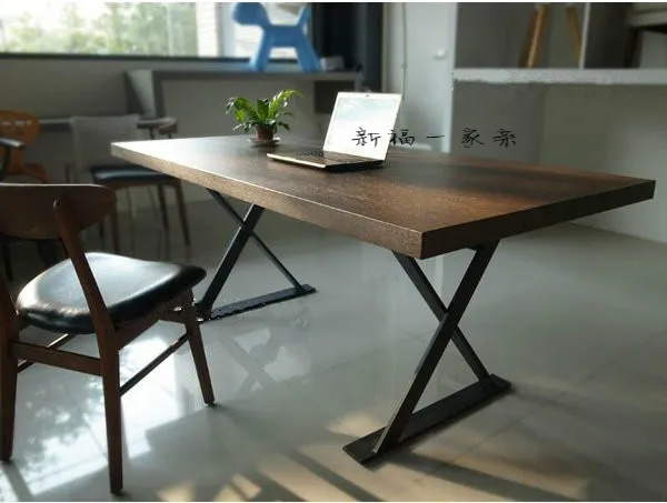 American Village Loft Solid Wood Dining Table Designer Work