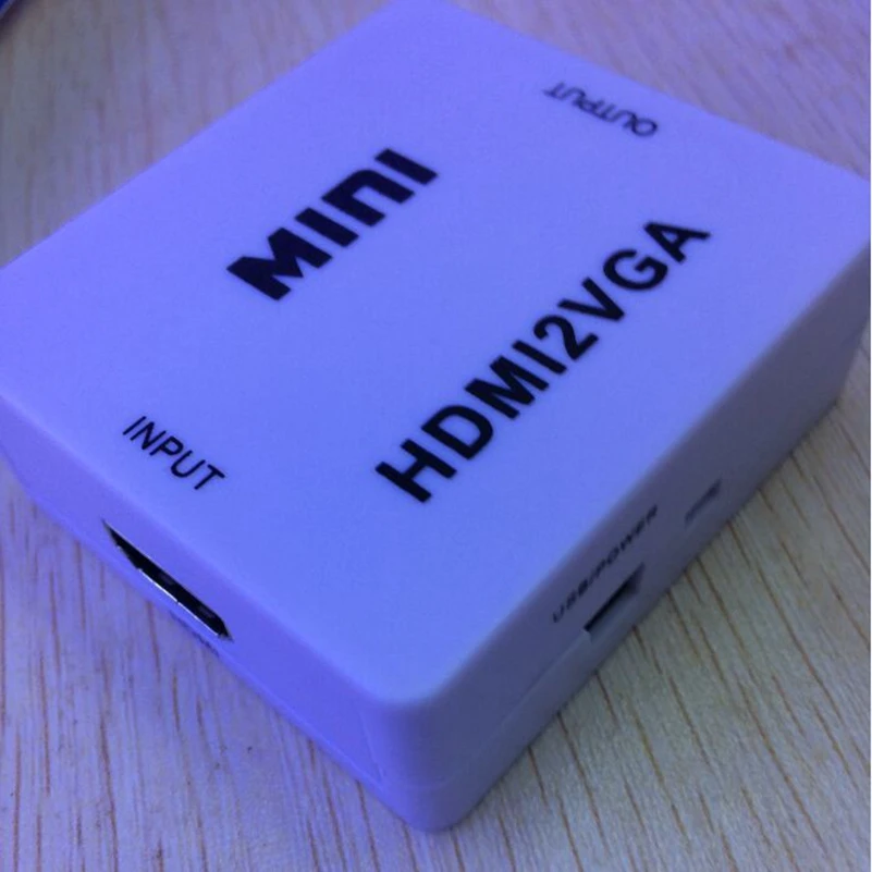  100 pz/lotto HDMI2VGA HD 1080 p MINI HDMI al Convertitore del VGA Con Audio Video Box Adattatore Pe