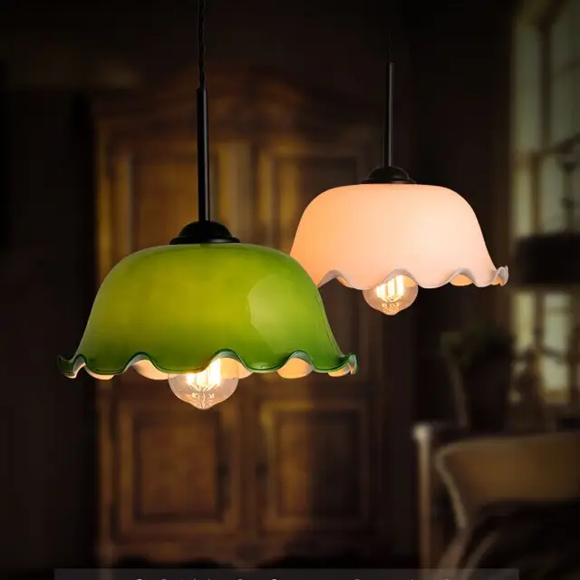 Retro Personality Single Gl Pendant Lights Kitchen Cafe Bar Lamp Retro Personality Single Gl Pendant Lights Kitchen Cafe Bar Lamp Chinese Lotus Shade Old Shanghai