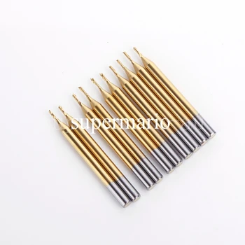 

10pcs 1/8'' 1mm x4mm Titanium N2 Coated Carbide One Single Flute CNC Router Bit