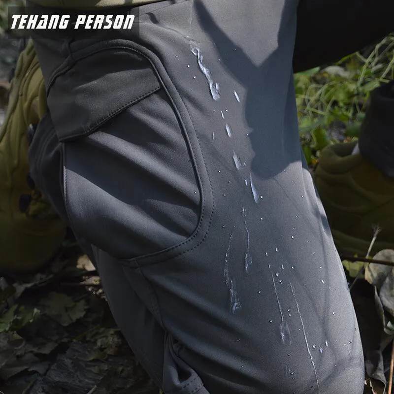 Тактические Военные камуфляжные брюки Shark Skin Softshell мужские зимние армейские