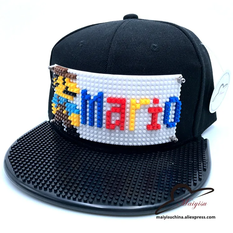 Супер Марио Мозаики DIY открытый хип-хоп стрит тенденции моды ручной gorras Регулируемые Мужчины Женщины Snapback Hat Черный Бейсбол Кепки - Цвет: 4