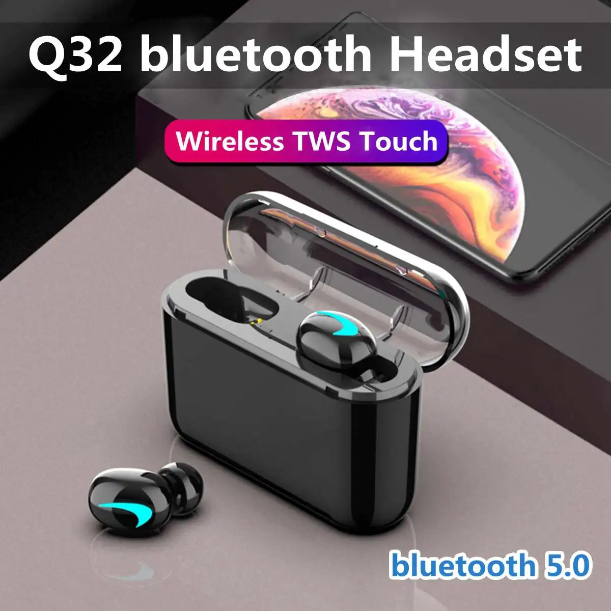 

LEORY bluetooth 5.0 Wireless True Earphone TWS Sport Earbuds 10M Connection Stereo Earphone with 2600mA Powerbank