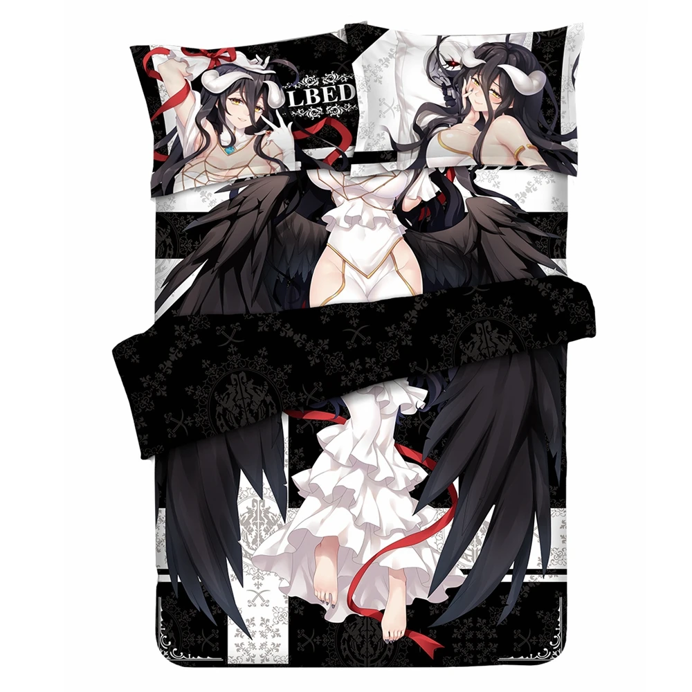 

Anime Overlord Albedo Otaku Bedding Linen Bedding Set Bed Sheet or Duvet Cover with Two Pillow cases