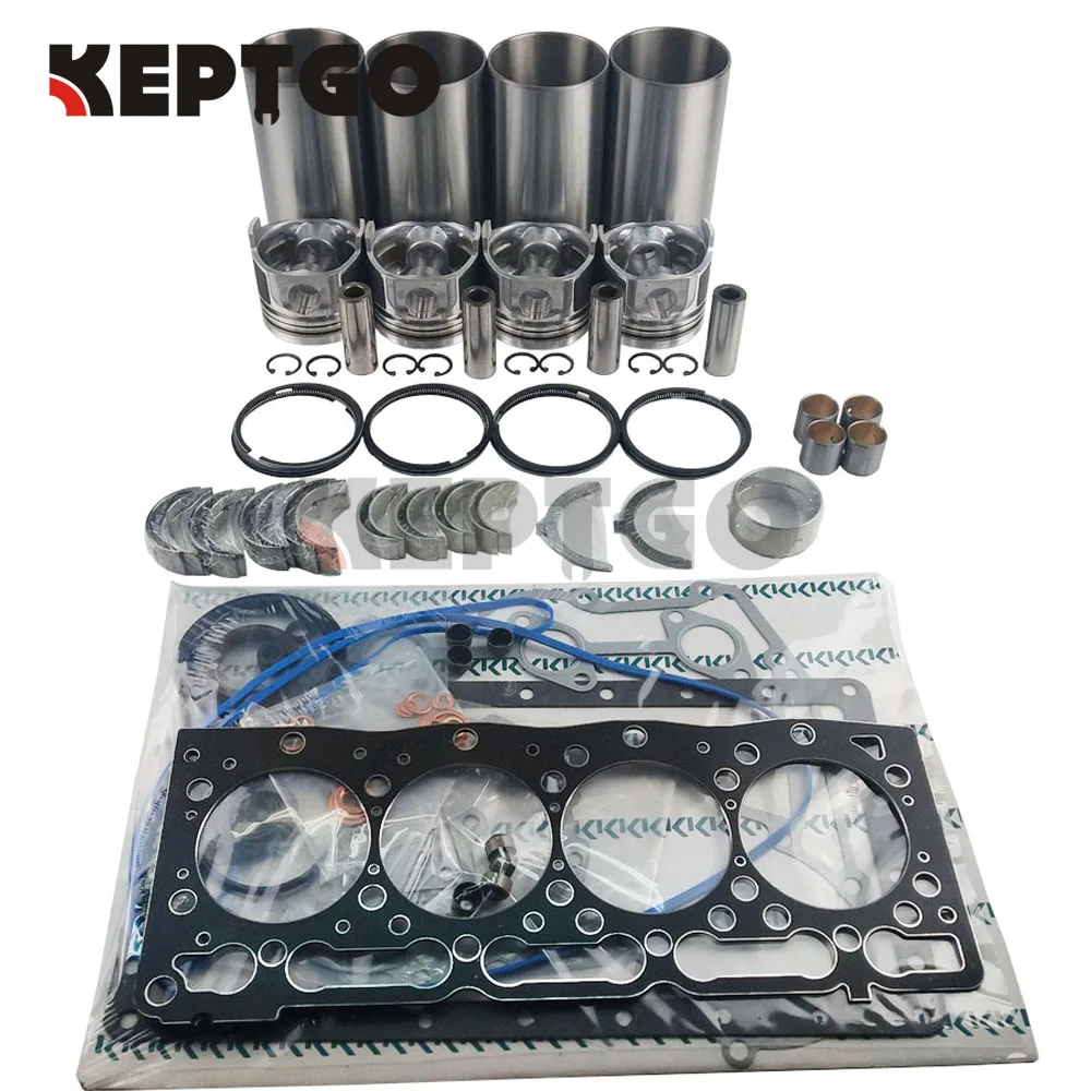 

V1505 V1505-E V1505T Overhaul Rebuild Kit with Liner For Kubota B3200HSD B3300S Tractor KX71H KX91-2 Bobcat