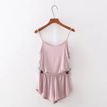 

Daeyard Silk Pajamas For Women Summer Cami And Shorts 2Pcs Solid Pyjamas Sexy Lingerie Girls' Pijamas Sleepwear Casual Homewear