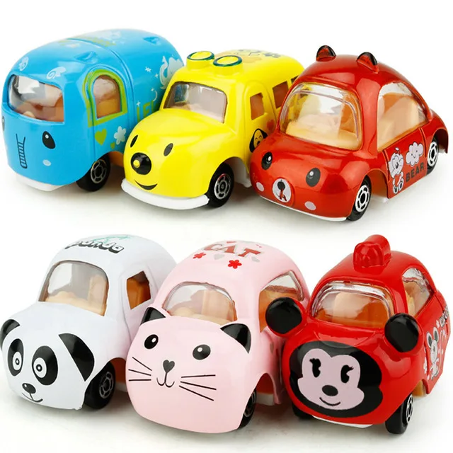 Mini 164 Alloy Model Baby toys car kawaii Q Version Cartoon Pull Back
