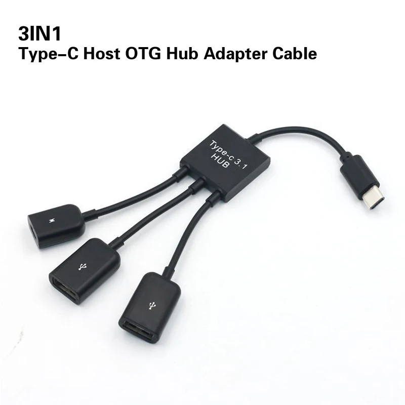

3in1 Type-C USB C Host OTG Hub Adapter Cable Compatible phone/Tablet Male to Female Dual Host OTG Type-C 3.1 Hub Adapter Cable