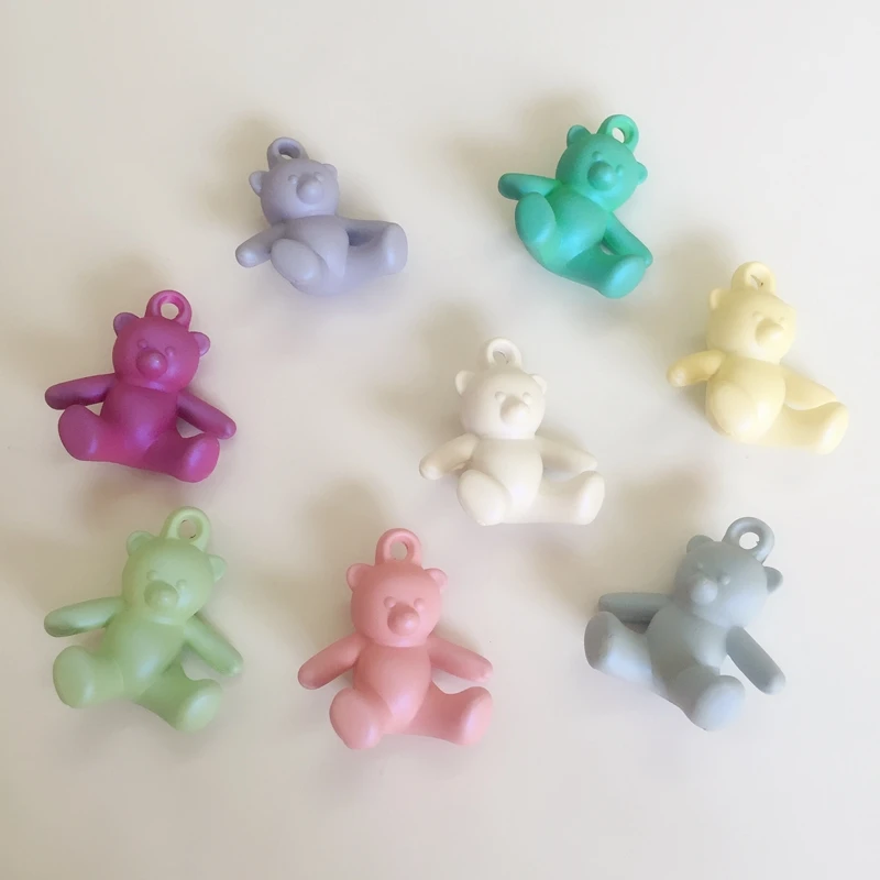 

35*40MM 20Pcs AB Luster Multi Color Bear Acrylic Plastic Beads CCB Pendants Jewelry Charms