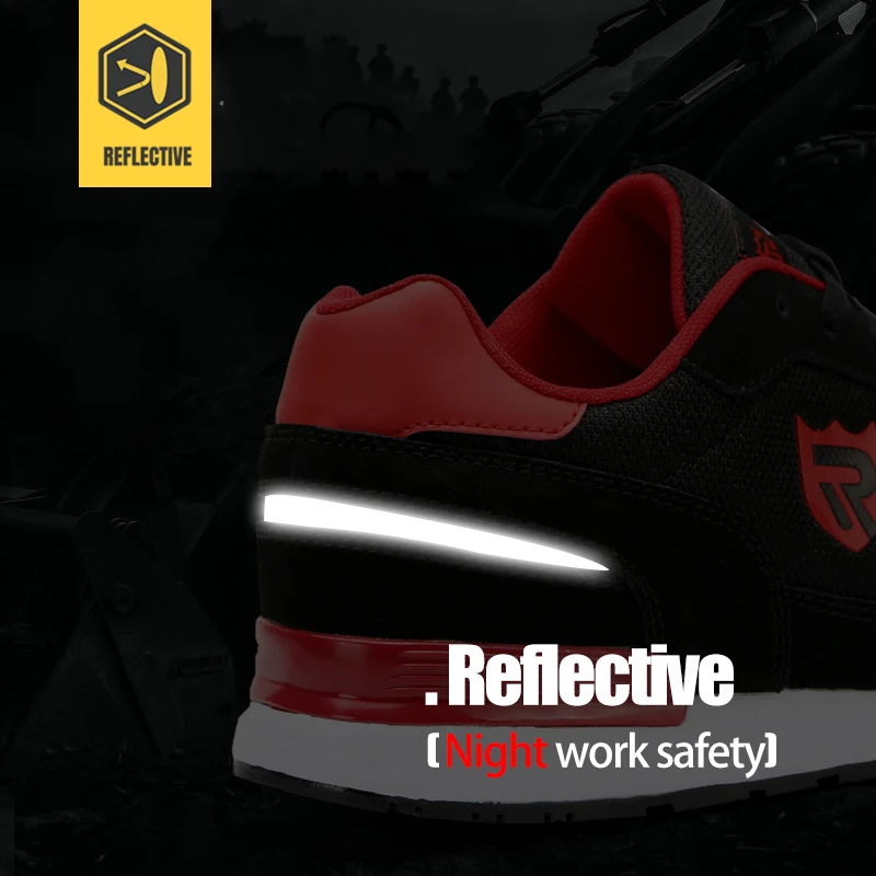 LARNMERN رجل الصلب اصبع القدم حذاء امن للعمل للرجال خفيفة الوزن تنفس مكافحة تحطيم غير زلة عاكسة واقية أحذية LARNMERN رجل الصلب اصبع القدم حذاء امن للعمل للرجال خفيفة الوزن تنفس مكافحة تحطيم غير زلة عاكسة واقية أحذية