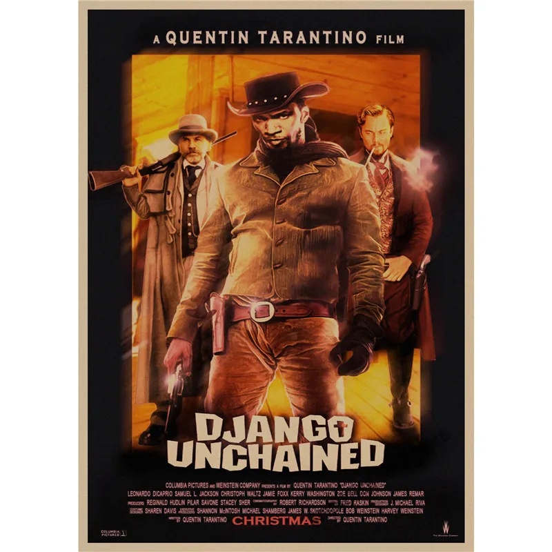 Django Unchained Квентин Тарантино ретро плакат, крафт-бумага, бумага для бара, кафе, домашний Декор, живопись, наклейка на стену - Цвет: Темный хаки