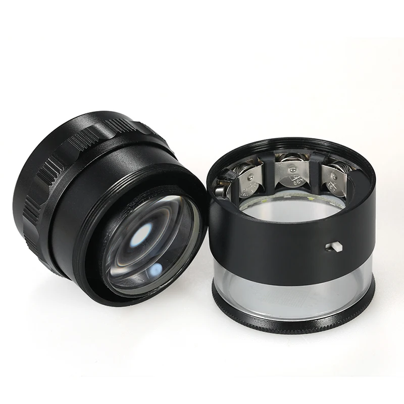  LED Scale Loupe 10X Illuminated Desktop Magnifier Metal Detachable Reticle Coated Optical Glass Len - 33043035974