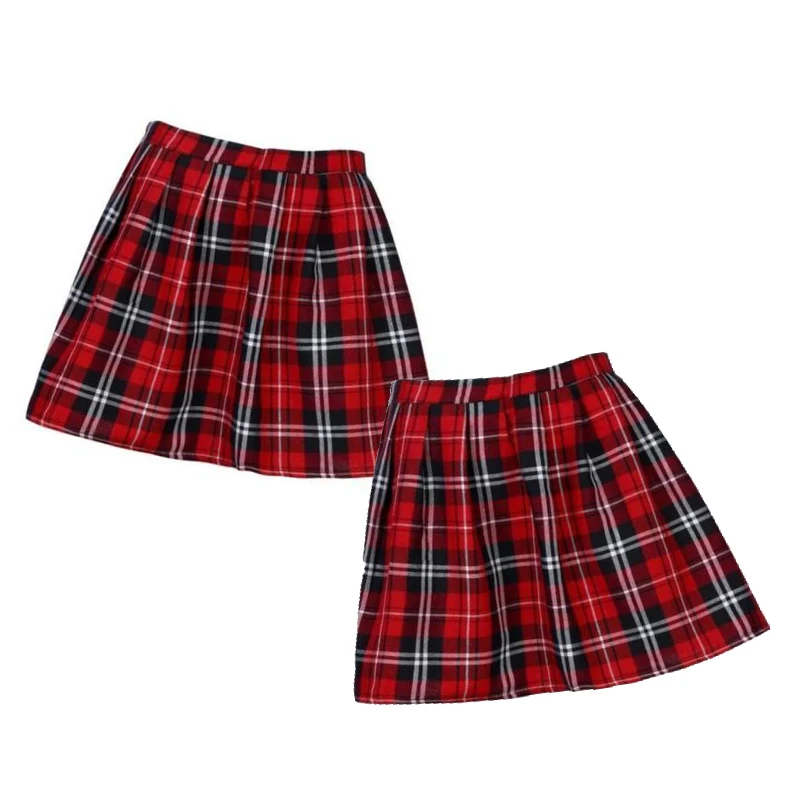 Новые модные женские мини-юбки с высокой талией, красные клетчатые сексуальные мини-юбки трапециевидной формы, повседневные японские