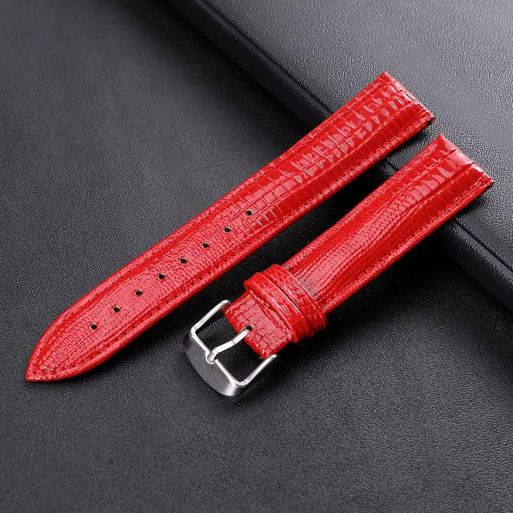 Genuine Leather Watchband 18mm 20mm 14mm 16mm12mm Wrist Watch Strap For Women Men High Quality black 2