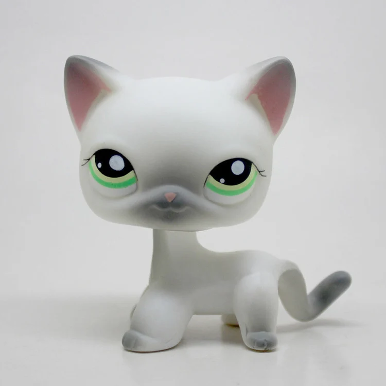 Lps настоящий редкий Pet Shop стоячий маленький кот собака Белый Розовый Блестящий котенок с голубыми глазами ПВХ Рождественский подарок игрушки - Цвет: 119