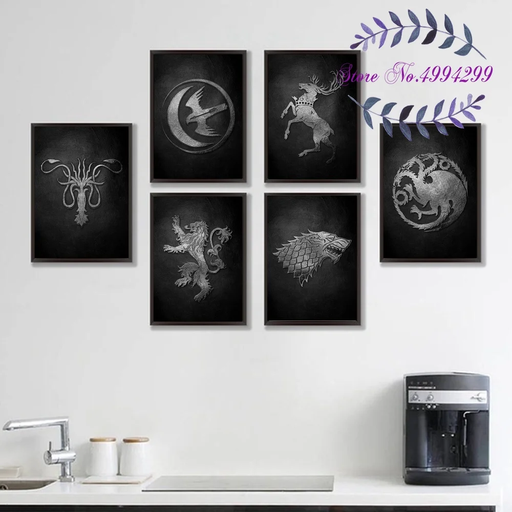 

Game of Thrones Family Totems Poster Canvas Art Print Home Decor