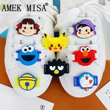 10 шт. набор обуви украшения ПВХ мультфильм Улица Сезам Повседневная/спортивная обувь аксессуары Новинка колокольчик кошка шнурки талисманы Doraemon