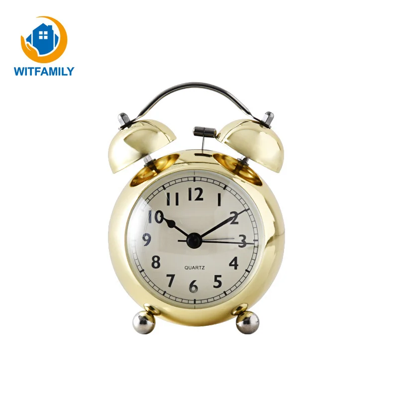 Classic Vintage Alarm Clock with Loud Alarm Quartz Stainless Metal Nightlight Mute Dual Bell Clock Battery Operated Table Clock Classic Vintage Alarm Clock with Loud Alarm Quartz Stainless Metal Nightlight Mute Dual Bell Clock Battery Operated Table Clock