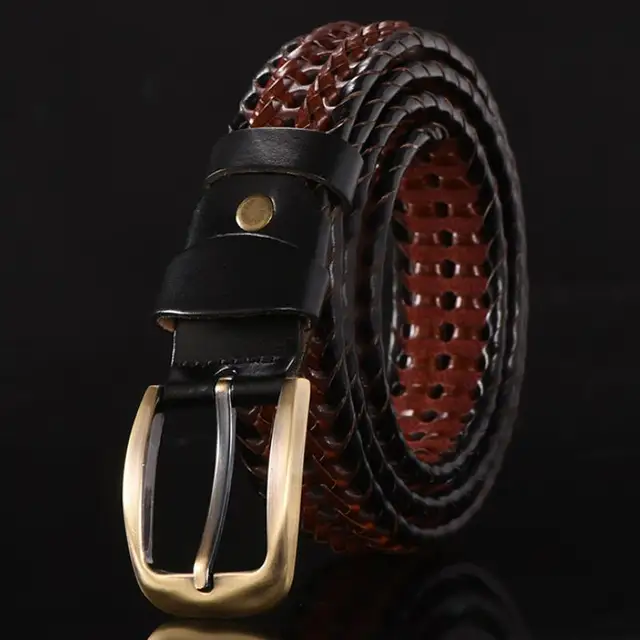 women Braided Belt For Men's Woven Belt Luxury Genuine Leather Cow Straps Hand Knitted Designer Men For Jeans Girdle Male belts men  1