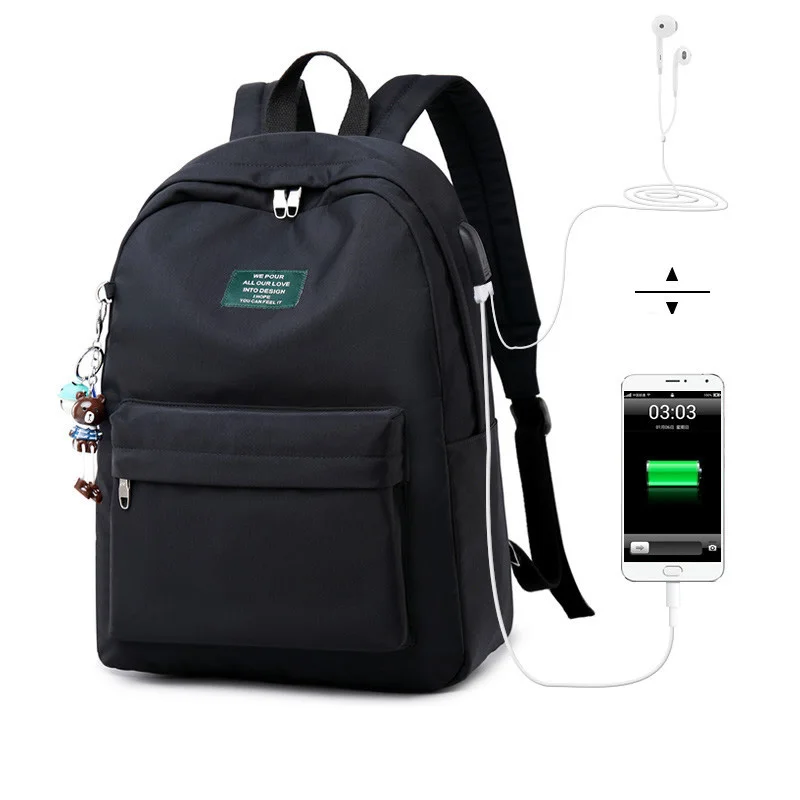

USB Charge Women Backpack Male Mochila Escolar Couple 15 inch Laptop Backpack School Bags College student backpack Travel bags