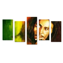 Music Legend Bob Marley Painting Art Poster Canvas Print 5 Picture Large Size Wall Art Painting for Living Room Wall Decoration