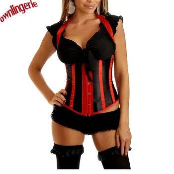 

Free Shipping Cheap Push Up Waist Trainer Corset,Stripe in Red,Purpel,Black Neck Halter Underbust Buckle Shapers