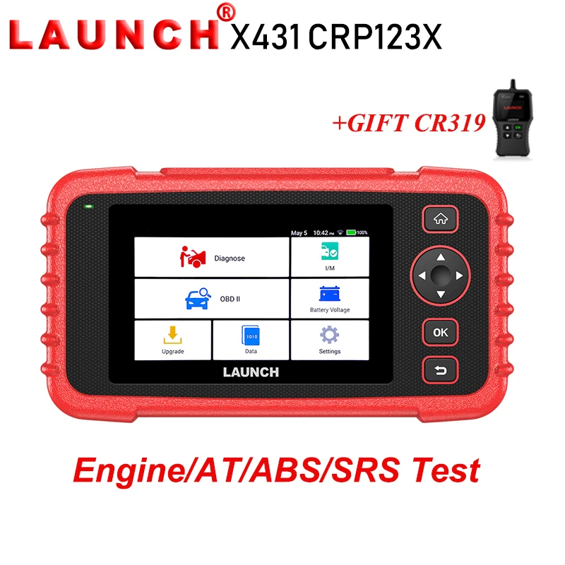 Launch X431 Creader VII OBD2 Scanner Testing Engine//Transmission//ABS//SRS Scan Tool Update via Internet Same Function as CRP123 Code Reader