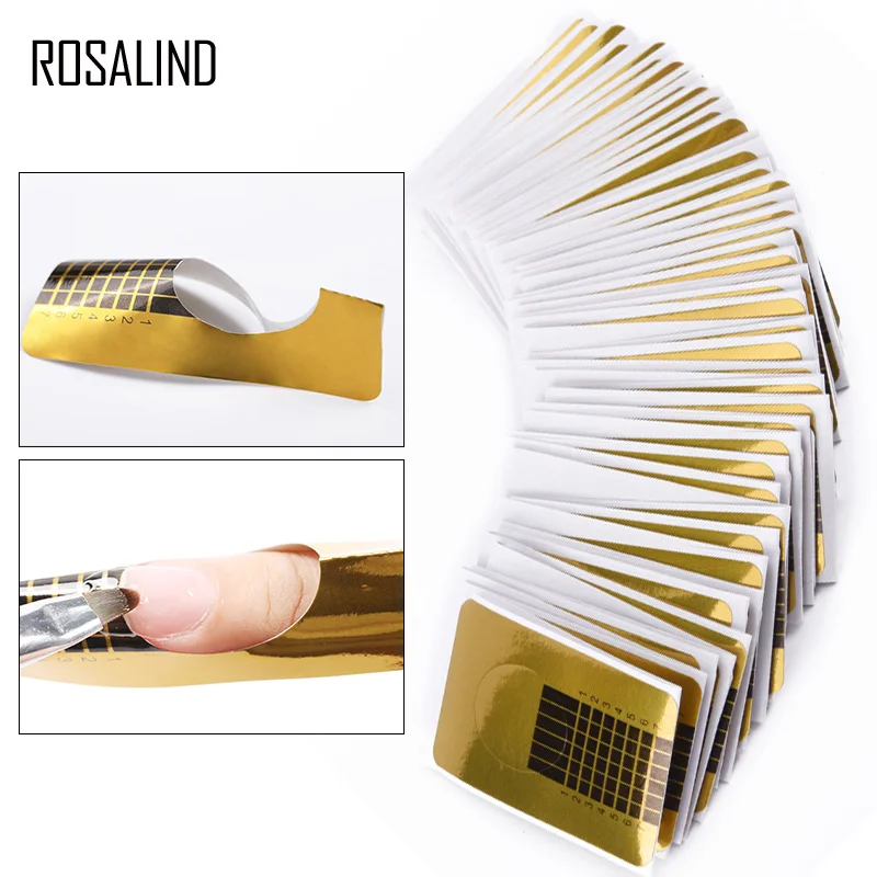 

ROSALIND Nail extension Nail molds french manicure for nails Sticker 100PCS/Lot Professional Acrylic Nail Art Forms manicure