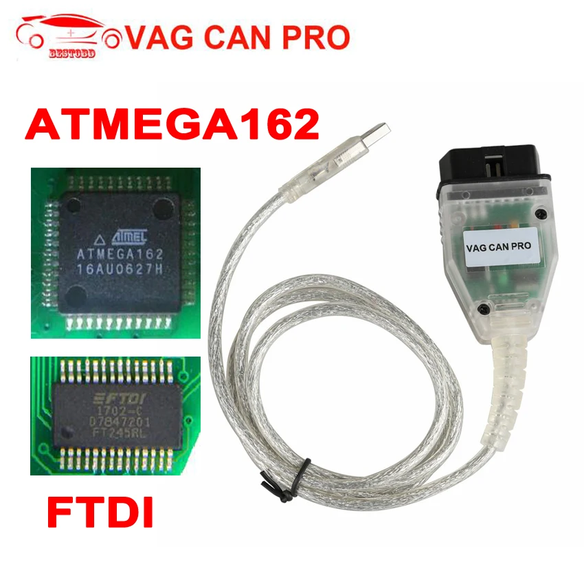 Для AUDI/для V-W для VAG CAN PRO Кабель V5.5.1 с FTDI FT245RL+ чип ATMEGA162 OBD2 автомобильный диагностический кабель без usb-ключа