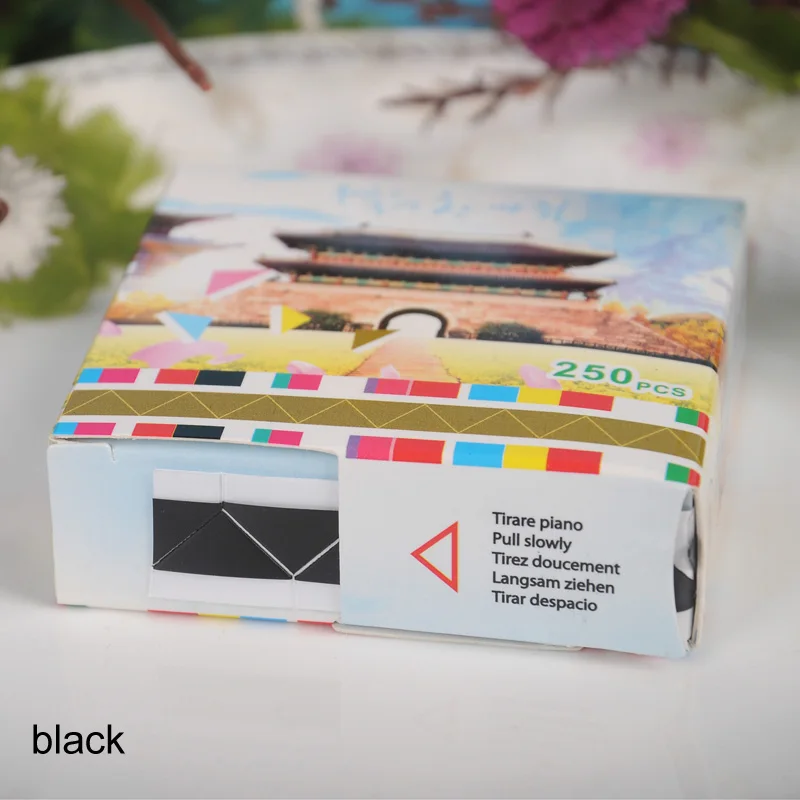 white black 250 шт./кор. самоклеющиеся углу записки ПВХ охраняюшее окружающую среду фотоальбомы 10 видов цветов прямой накачки рамка для картины декор - Цвет: white black