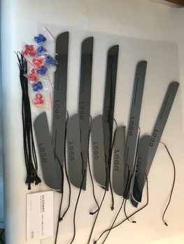 Eosuns led移動ドアスカッフプレートnerfバー&ランニングボードドア敷居光セアト·レオン、ledプレートオーバーレイライニング