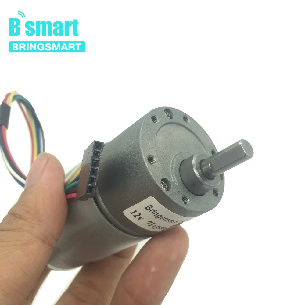 

Bringsmart 12V Hall Signal Output Code Motor Gearbox Encoder Motor High Torque Reversed Reduction Motor DIY Toy Parts JGB37-555B